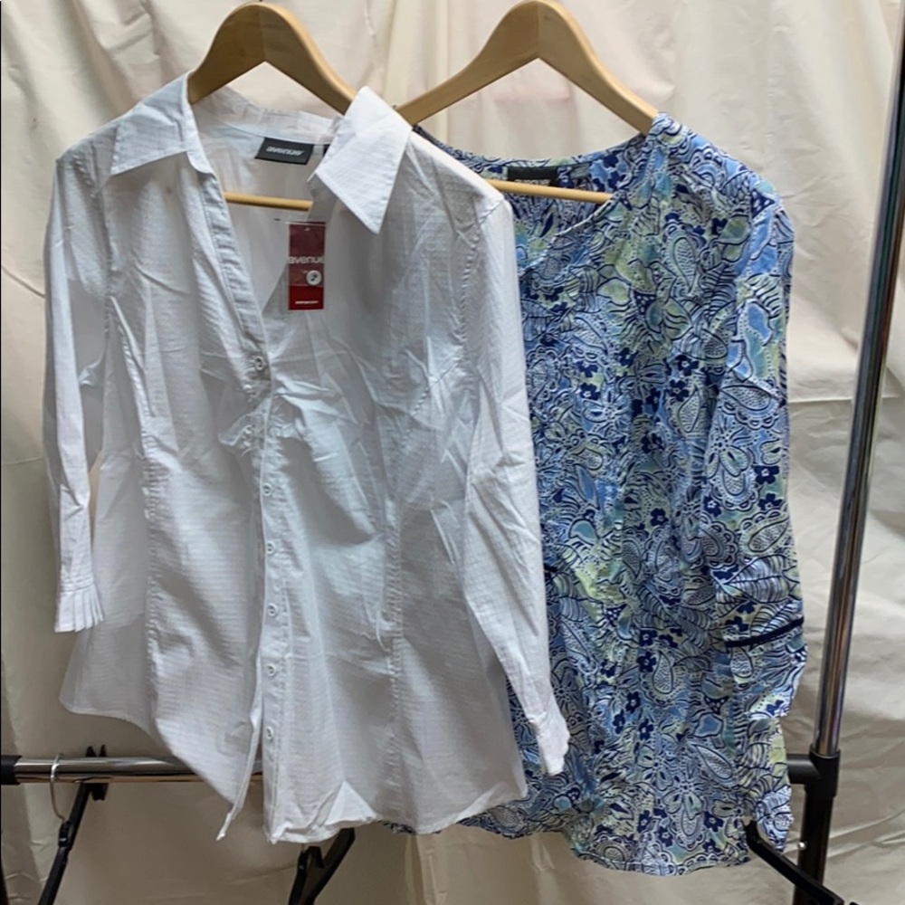 Bundle of 2 Avenue summer shirts size 14/16